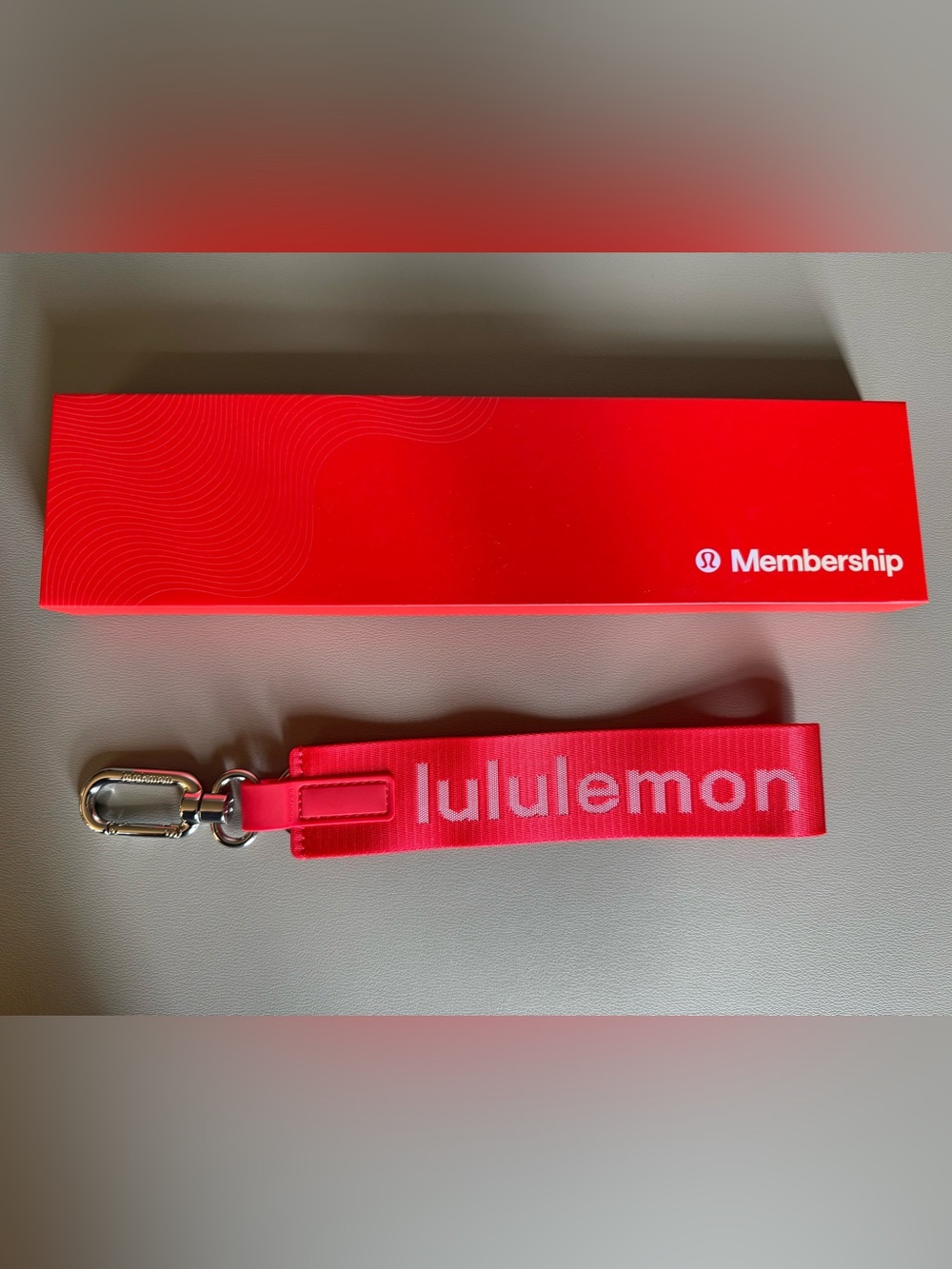 lululemon athletica Red Never Lost Keychain Pinnacle Member Exclusive